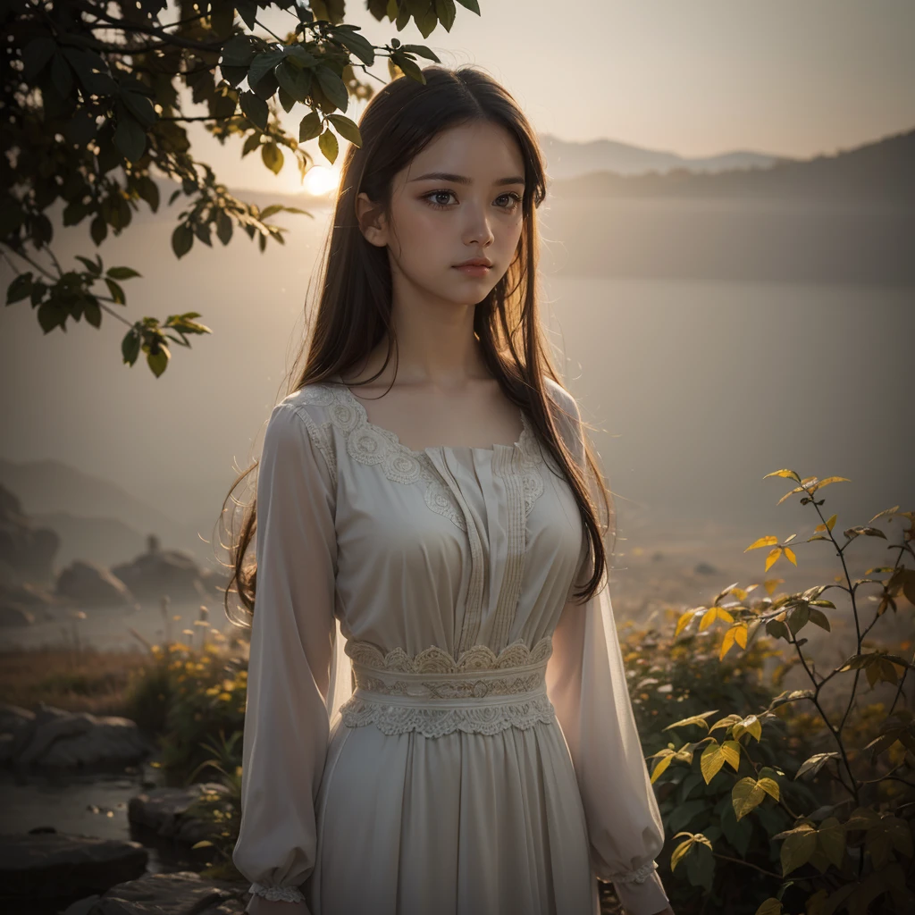 (highest quality,4K,High resolution,masterpiece:1.2),Super detailed,(Realistic,Realistic,Realistic:1.37),Agnes Cecil and her women,Bright design,pastel colour,Ink droplets,Autumn Light,Portraiture,Smooth brushwork,Mysterious atmosphere,Bright leaves,Calm expression,Dreamy Background,Subtle texture,Fluid movement,Emotional connection,Delicate lines,Harmonious composition,Dynamic Lighting,Calm tone,Hazy atmosphere
