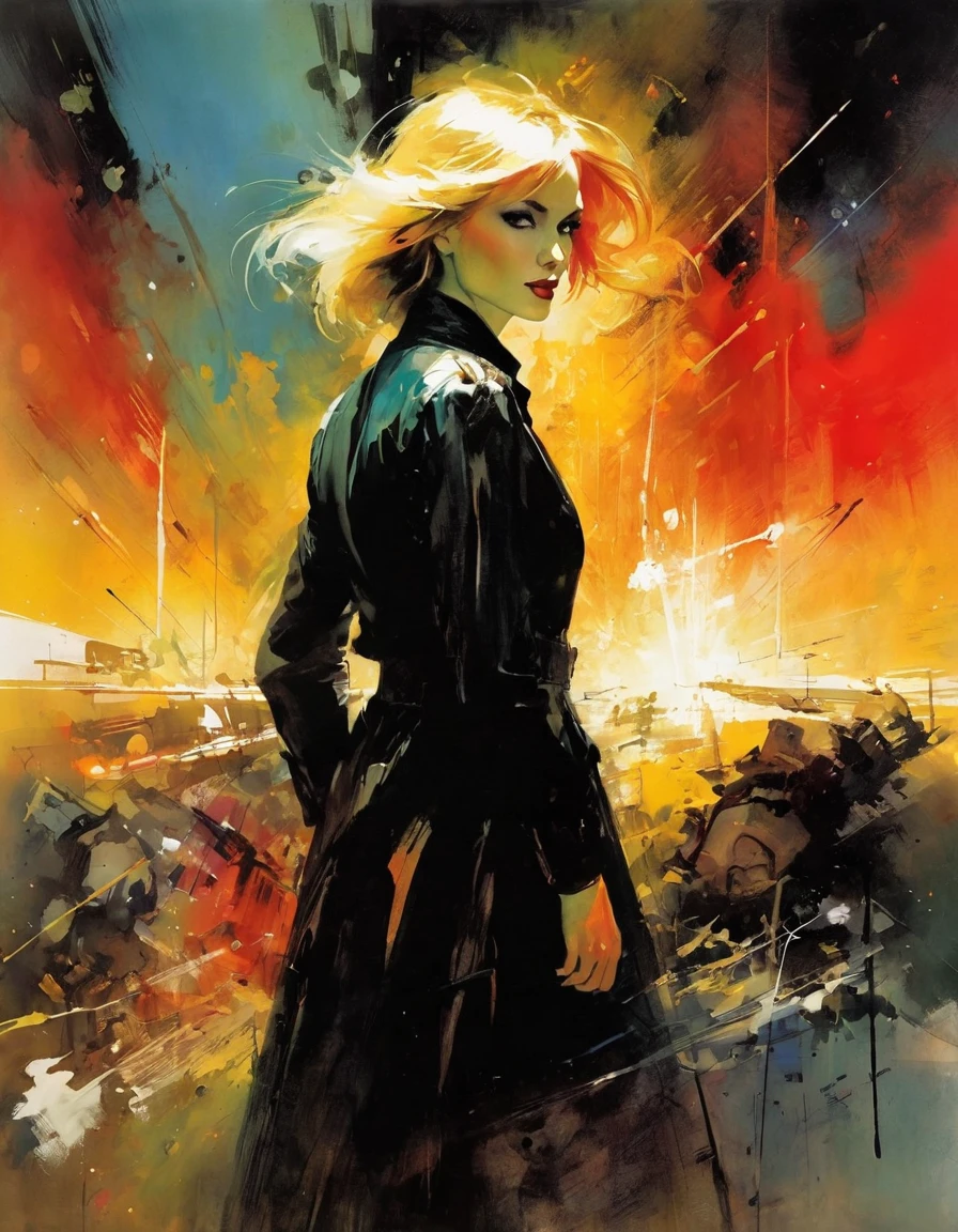 the catastrophe (inspirational art by Bill Sienkiewicz, oil painting, brush stroke details that enhance depth)