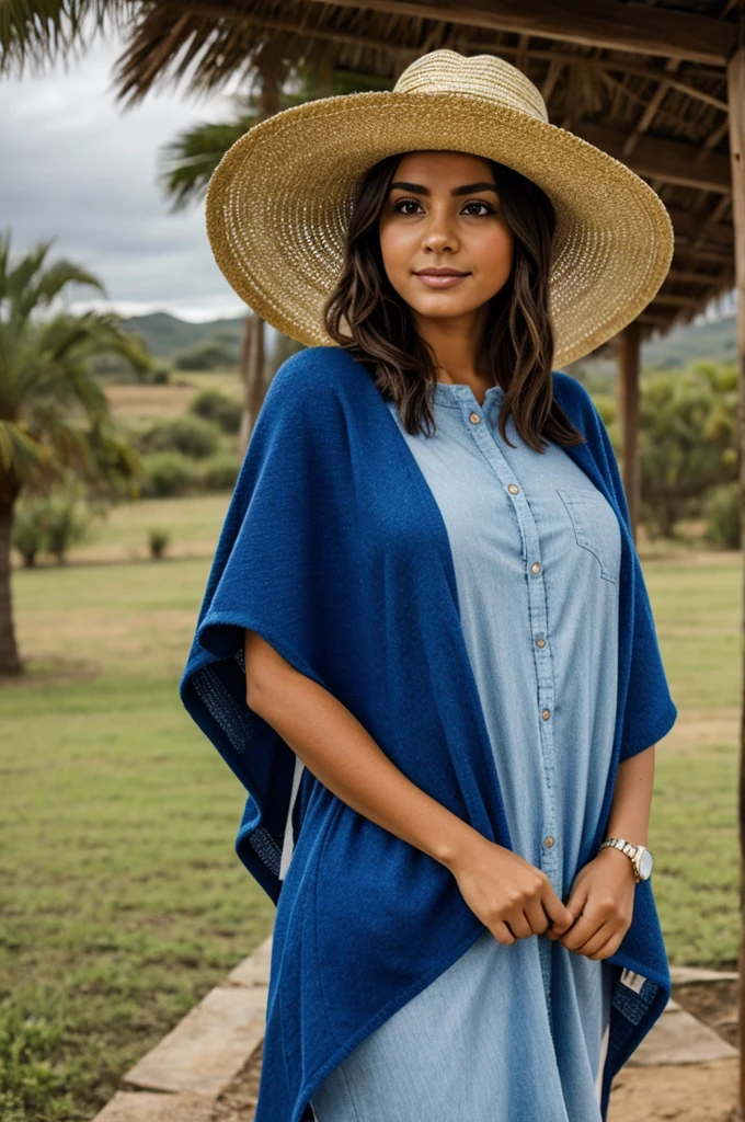 Loro, sombrero, poncho