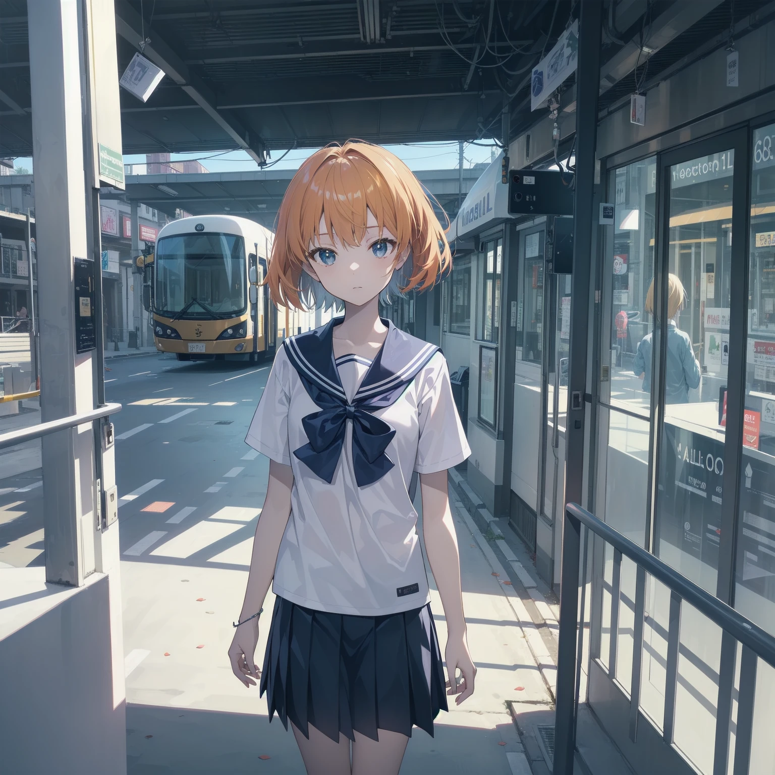 ultra-absurdres-Top quality by artist God, ultra-detailed, high resolution, anime moe artstyle, best anime 8k konachan wallpaper, pixiv contest winner, pool:2810, perfect anatomy,break, 1girl, (Please draw a girl walking sleepily to school alone. )break,(Solo,little female, 13-year-old:1.3),Full limbs, complete fingers,a junior high school student, (very short hair), short cut, flat chest, , small butt, small black eyes, beautiful detailed eyes, well-proportioned iris and pupils, expressive eyes, highres detailed hair, soft expression, salor school_uniform, sailor collar, serahuku, bow, pleated skirt,(Detailed Lighting), (Detailed background), in the School commute route. break,super detailed skin, Best cinematic lighting powered by famous artist, 8k,beauty illustration,photoshop_(medium),very aesthetic,break,((artist:neocoill )), artist:clamp ,artist:carnelian ,artist:kantoku ,

