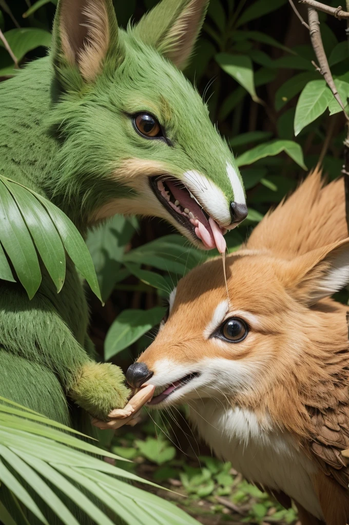 RAPOSA COMENDO UMA AGUIA 