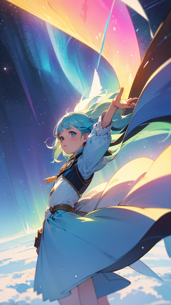 Vemos a Aurora, una joven valiente y determinada, whose dream is to explore beyond known limits and discover a new horizon.