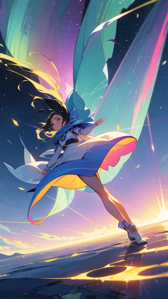 Vemos a Aurora, una joven valiente y determinada, whose dream is to explore beyond known limits and discover a new horizon.