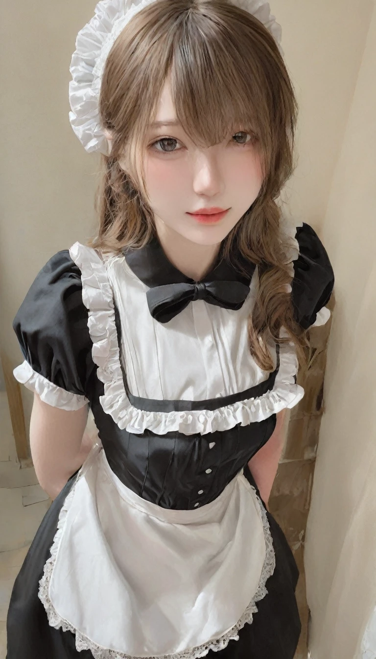 One Girl,highest quality,Very detailed,High resolution,(photoRealistic, Realistic, photo-Realistic:1.2),good night, (Bronze is here:1.2), Maid