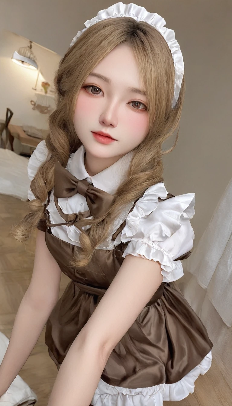 One Girl,highest quality,Very detailed,High resolution,(photoRealistic, Realistic, photo-Realistic:1.2),good night, (Bronze is here:1.2), Maid
