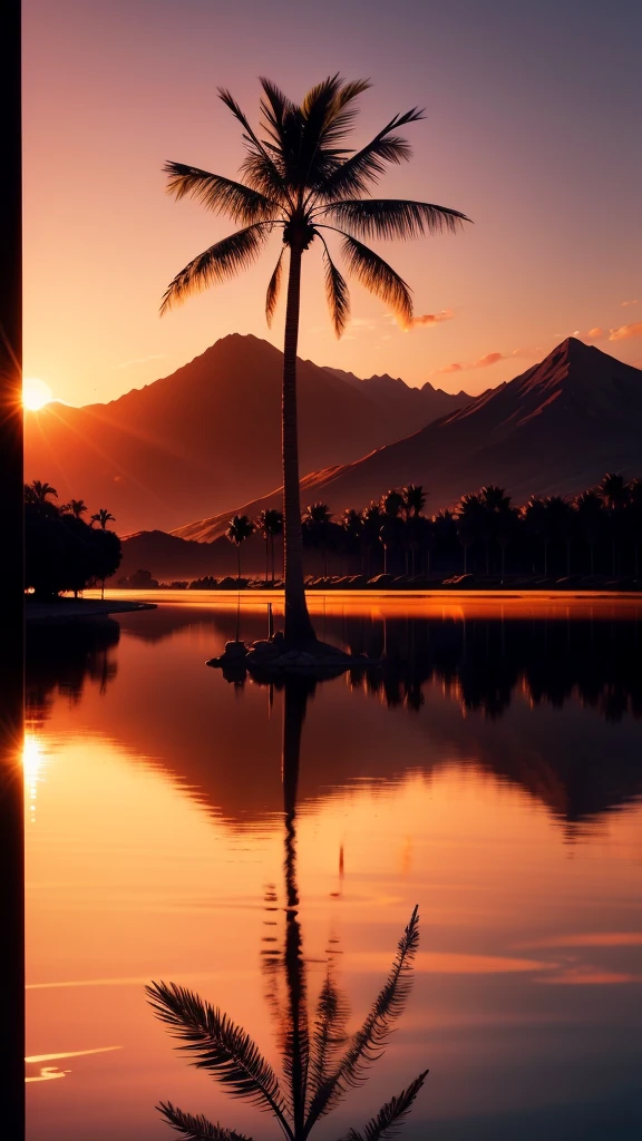 Palm tree in a reflective lake, sunset, mountains, ultra realistic, clouds in sky orange by sun, cinematic painting
woman smoking marijuana,woman smoking marijuana