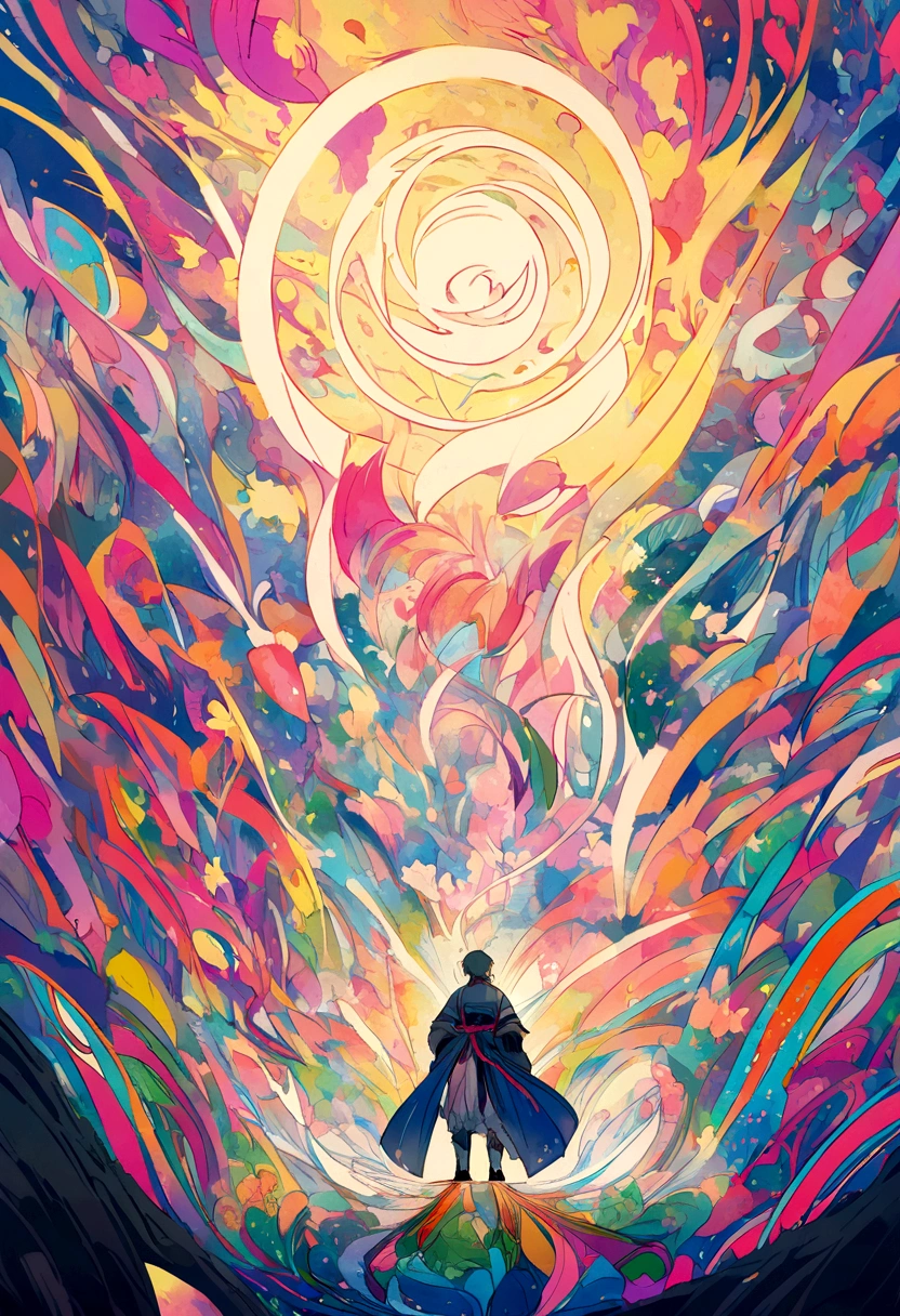 Fill the drawing with bright colors and Japanese strokes, respeitando as linhas originais, making few changes