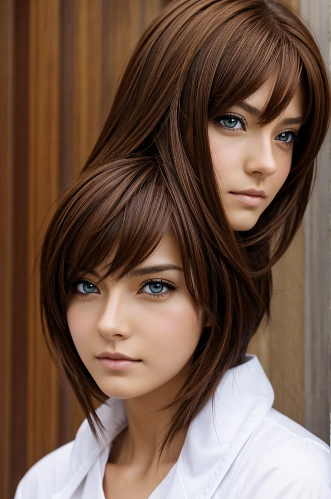 Personaje de anime, hombre, piel clara, amber eyes, Brown hair