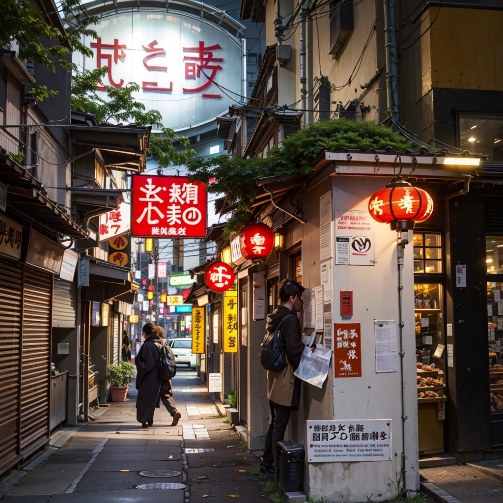 there are many signs on the side of the building that read it all, tokyo alleyway, japanese street, cyberpunk streets in japan, japanese neon signs, in narrow tokyo alleyway, japan travel aesthetic, japanese downtown, tokyo izakaya scene, tokyo street, in the streets of tokyo, in a tokyo street, quiet tokyo alley at night, japanese city, tokyo japan