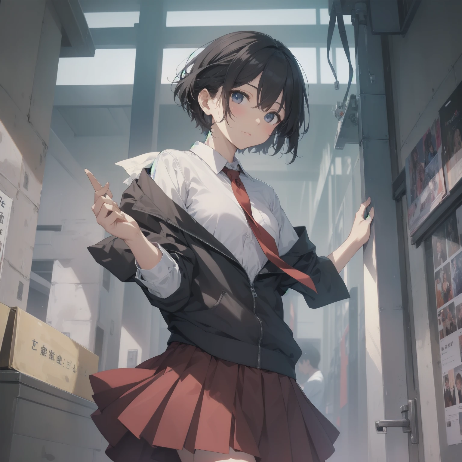 ultra-absurdres-Top quality by artist God, ultra-detailed, high resolution, anime moe artstyle, best anime 8k konachan wallpaper, pixiv contest winner, pool:2810, perfect anatomy,break, 1girl, (Please draw a girl walking sleepily to school alone. )break,(Solo,little female, 13-year-old:1.3),Full limbs, complete fingers,a junior high school student, (very short hair), short cut, flat chest, , small butt, small black eyes, beautiful detailed eyes, well-proportioned iris and pupils, expressive eyes, highres detailed hair, soft expression, salor school_uniform, sailor collar, serahuku, bow, pleated skirt,(Detailed Lighting), (Detailed background), in the School commute route. break,super detailed skin, Best cinematic lighting powered by famous artist, 8k,beauty illustration,photoshop_(medium),very aesthetic,break,((artist:neocoill )), artist:clamp ,artist:carnelian ,artist:kantoku ,