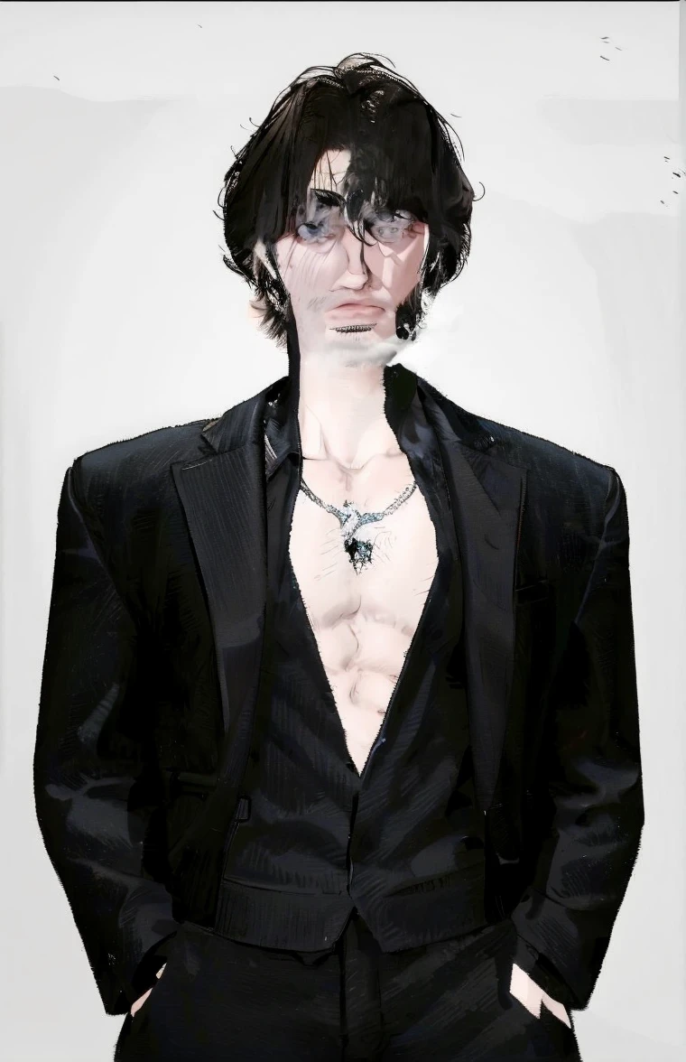 high quality, 8k, Ultra detailed, hdr, studio light, Masterpiece, Portrait of a standing man, Handsome face, Focus on your audience, young boy, head to feet, ash hair, azure beautiful grey eyes, closed mouth, messy hair, dynamic pose realistic, detailed and correct facial structure