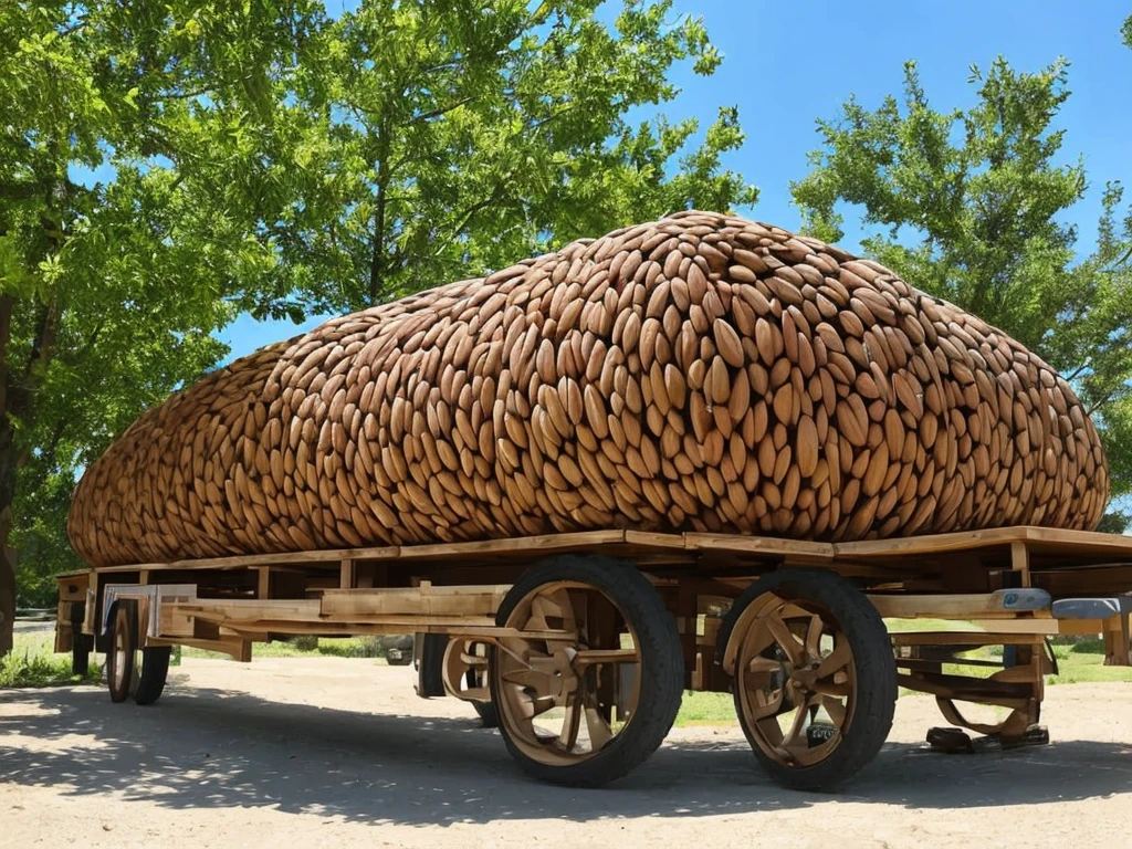 One giant almond with wheels