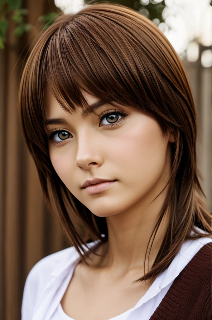 Personaje de anime, hombre, piel clara, amber eyes, Brown hair
