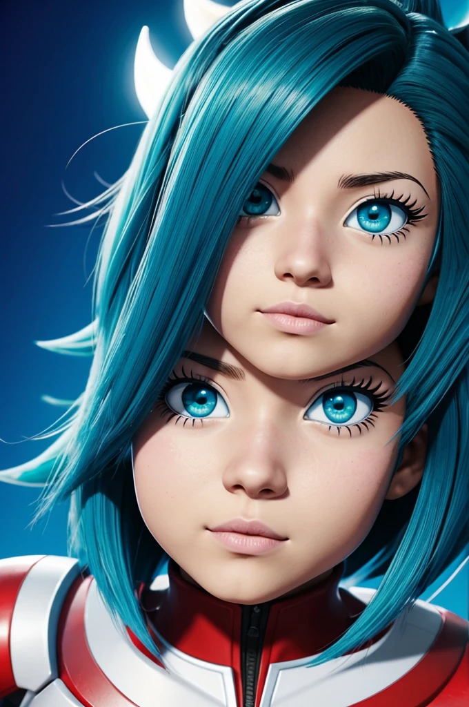 Captura de pantalla de My hero academia
Chica de pelo corto color azul marino,color de ojos rojos carmesi .