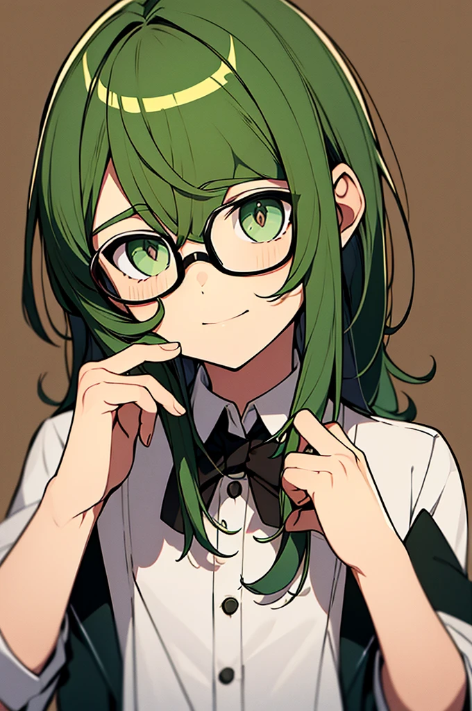 menino, glasses, olhos verdes, cabelo escuto,((melhor qualidade)),(detalhado)