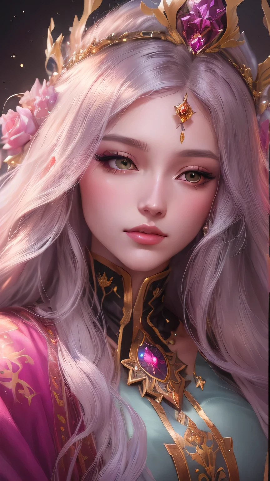 Close-up of a long-haired woman wearing a crown, ((Beautiful Fantasy Empress)), 8k high quality detailed art, Fantasy art style, Beautiful Fantasy Empress, beautiful Fantasy Portrait, Beautiful fantasy art portrait, Beautiful character drawings, Gweiz-style artwork, Heavenly Beauty, Beautiful fantasy art, Digital fantasy art ), Beautiful anime portraits, Fantasy Portrait