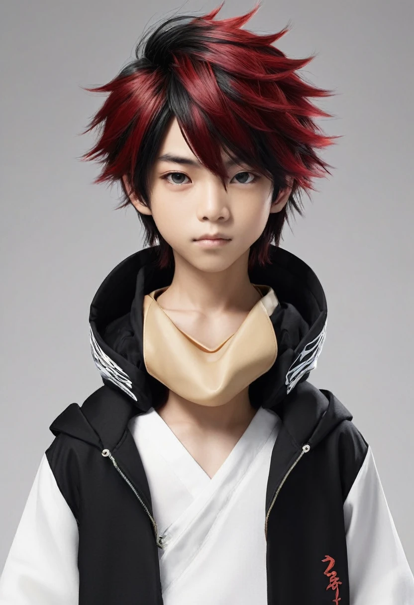 Japanese boy Toya todoroki style, de roupa preta, cabelo preto liso, pelo realista, adulto.