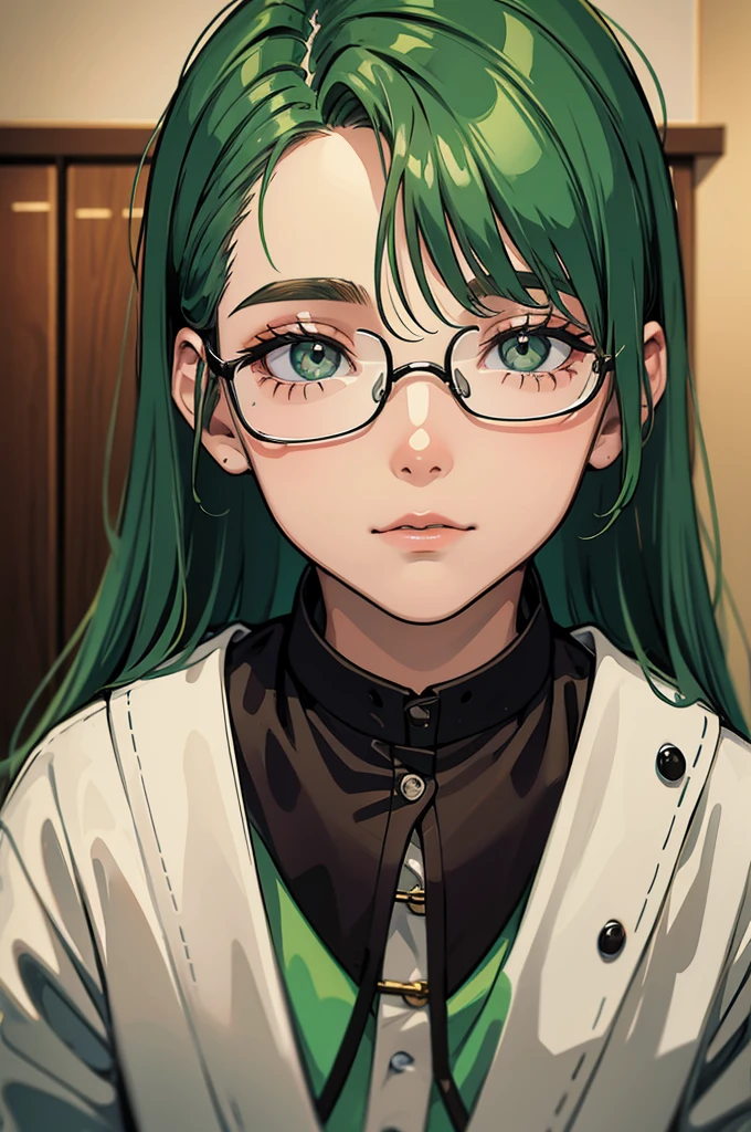 menino, glasses, olhos verdes, cabelo escuro,((melhor qualidade)),(detalhado)
