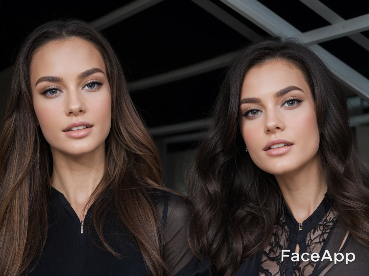 Two beautiful models in sexy dresses