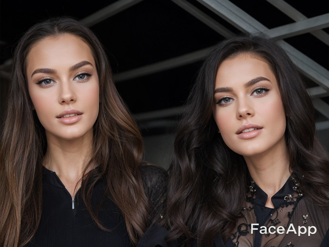 Two beautiful models in sexy dresses