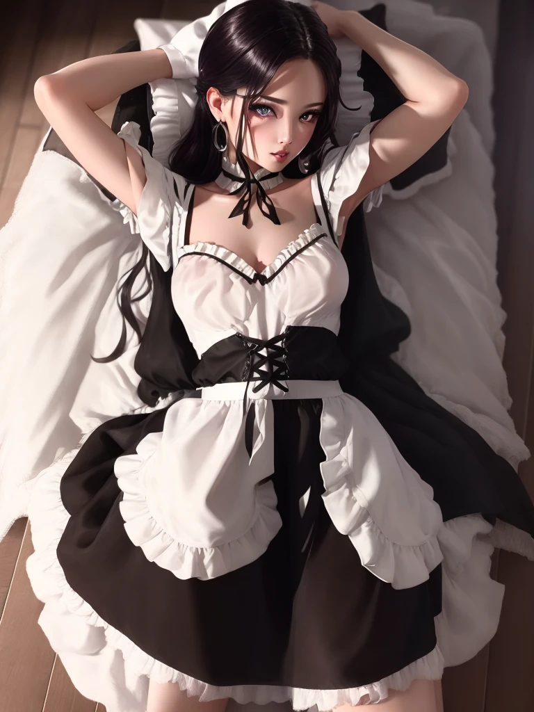 score_9, score_8_up, score_7_up,high quality,1 japanese girl, gothic atmosphere, (gothic lolita：1.5),ribbon ,(on all fours：1.5), breasts ,(red hair：1.5), (dark academia, in the bedroom：1.5)