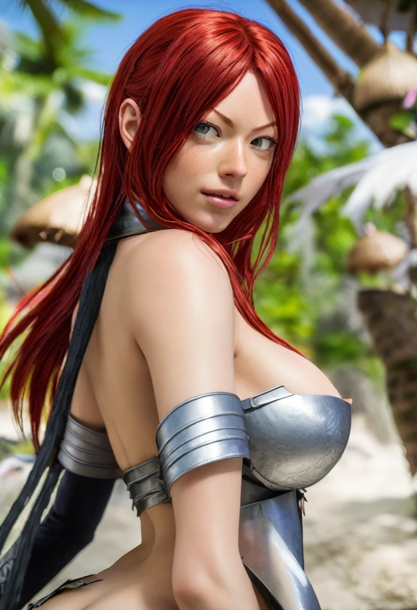 Realistic 4k ginger tall mild erza scarlet naked red head erza scarlet from fairy tail naked big tits