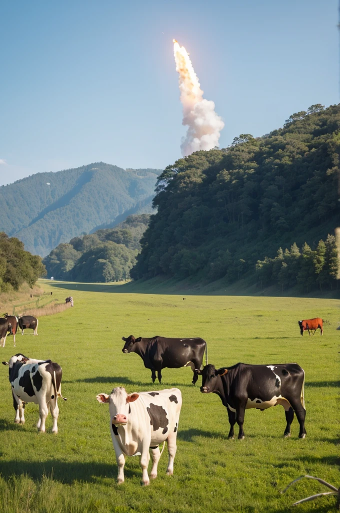 Cows taken by rocket