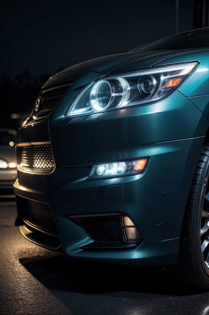 a car headlights turned on, a glowing car headlights, detailed car headlights, realistic car headlights, cinematic car headlights, dramatic car headlights, glowing car headlights in the dark, dramatic lighting on car headlights, detailed and realistic car headlights, intricate car headlights design, (best quality,8k,highres,masterpiece:1.2),ultra-detailed,(realistic,photorealistic,photo-realistic:1.37),HDR,studio lighting,extremely detailed car headlights,vivid colors,cinematic lighting