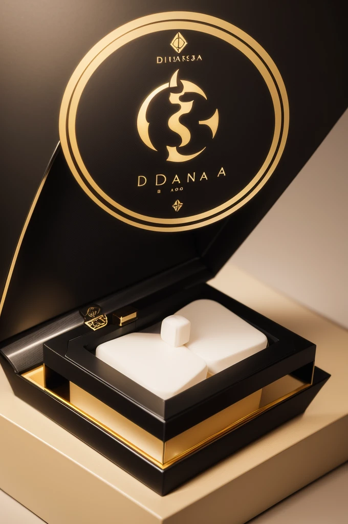 Create the logo of an elegant minimalist perfume company in black and gold colors combining the name dišava