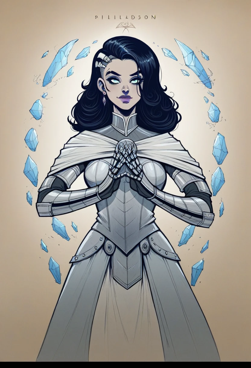 a beautiful woman WITCH WITH A CRYSTAL BALLin the Style-RustMagic, Aum, (atmosfera escura:1.2), (Mist & smoke), (noite escura:1.3), Cicatrizes, (shaggy medium length dark hair:1.1), (sombra:1.1), (brilho lindamente detalhado:1.2), (cinematic lighting), detalhe intrincado, high resolution, olhos arredondados, detailed facial features, sharp focus, suave, aesthetics, Dark industrial factory detailed background, pose elegante,