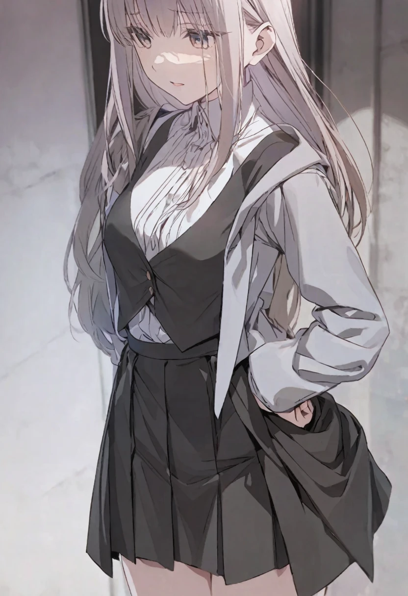 You can see inside her skirt