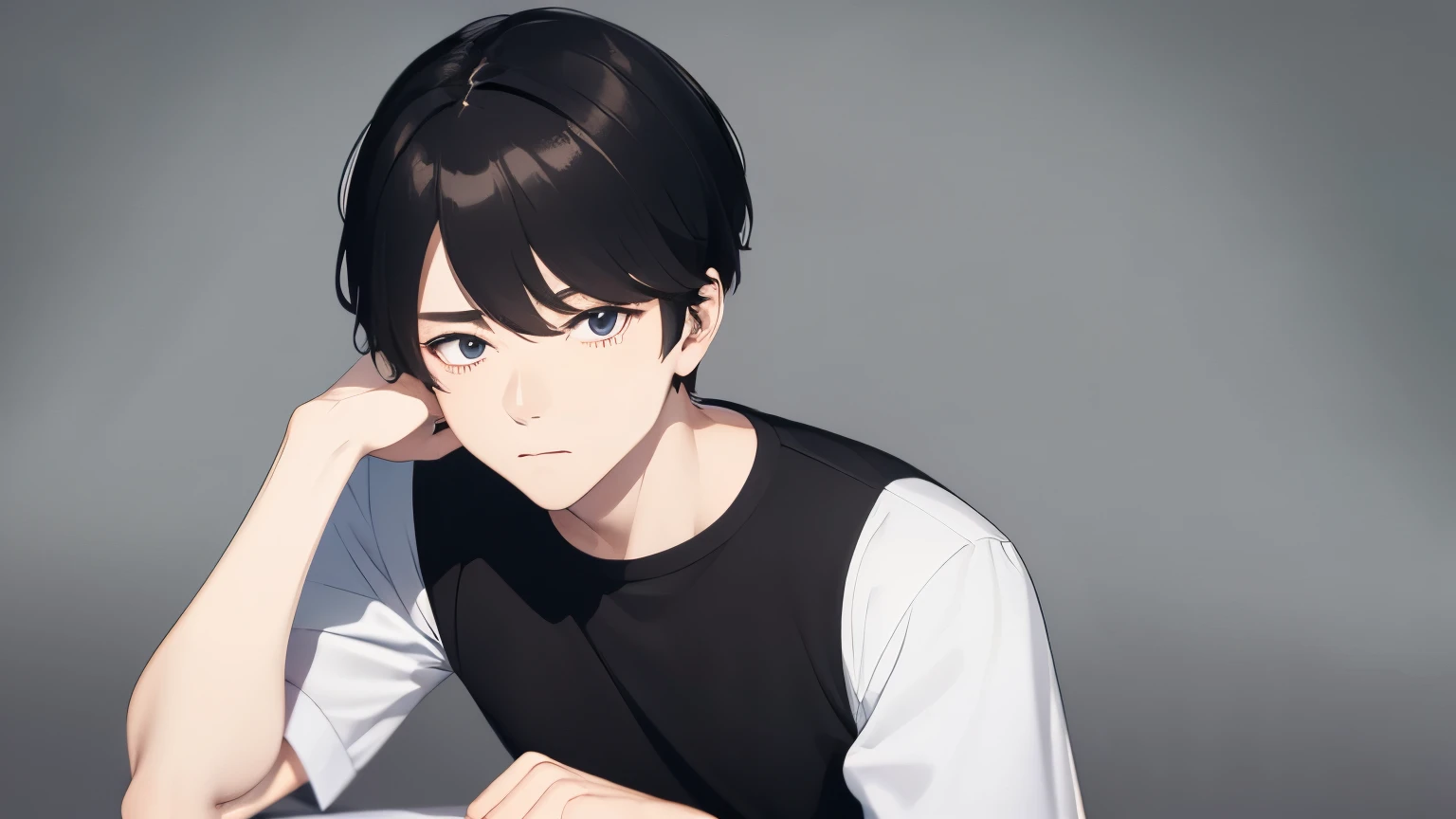 white background, alone, look at viewer, short hair, shirt, black hair, 1 boy, shirtแจ็กเกต, focus man, Waiting for the answer
