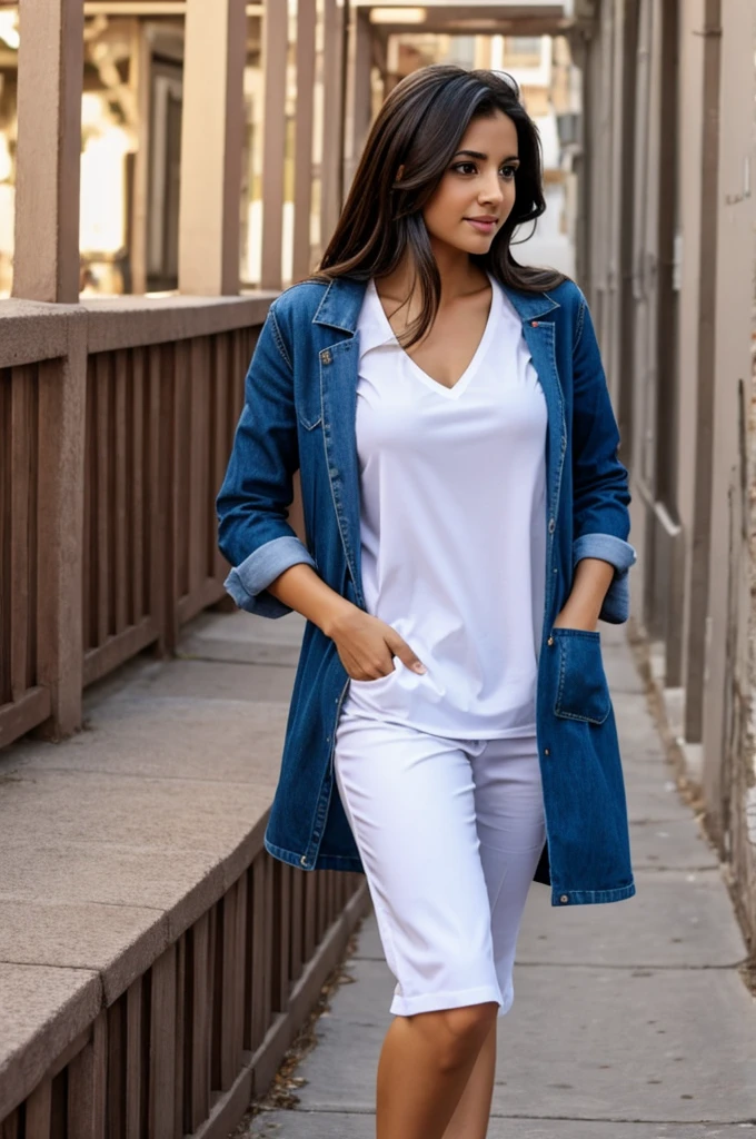 As una mujer con ropa ajustada 