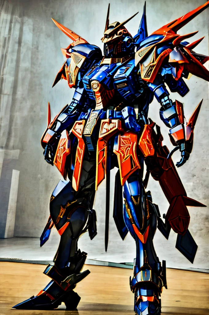 mecha, black armor, fighting