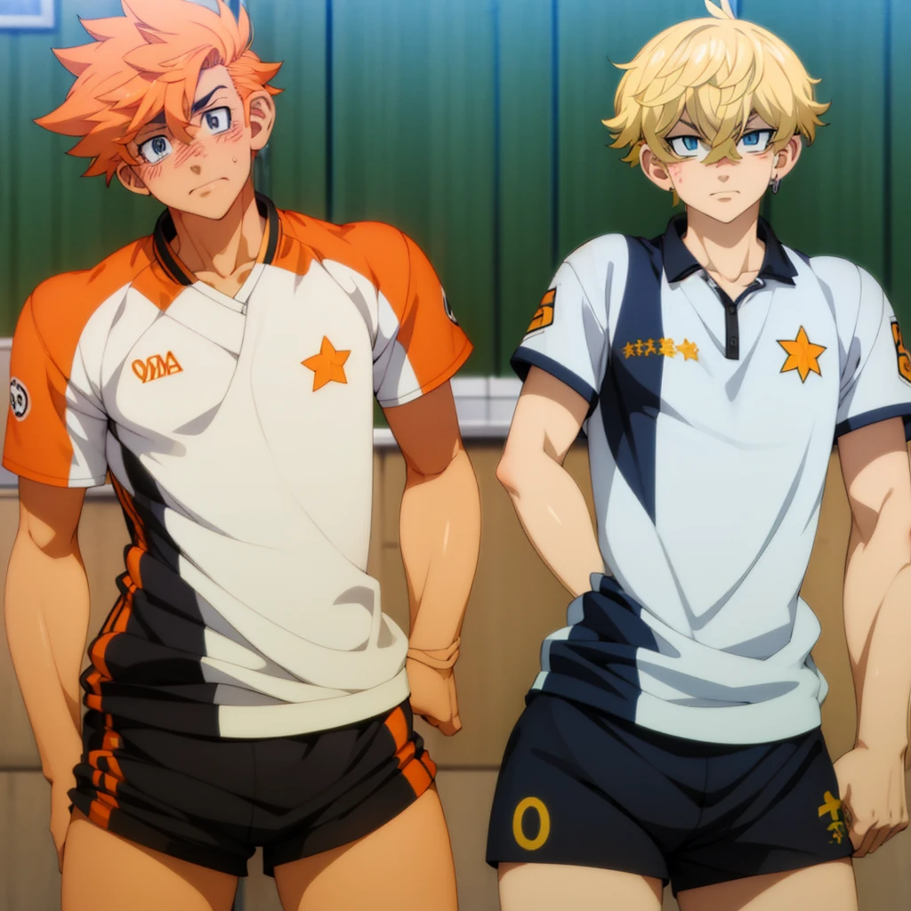 (Obra-prima, melhor qualidade: 1.2) Anime boy, orange hair , soccer uniform, star pupils