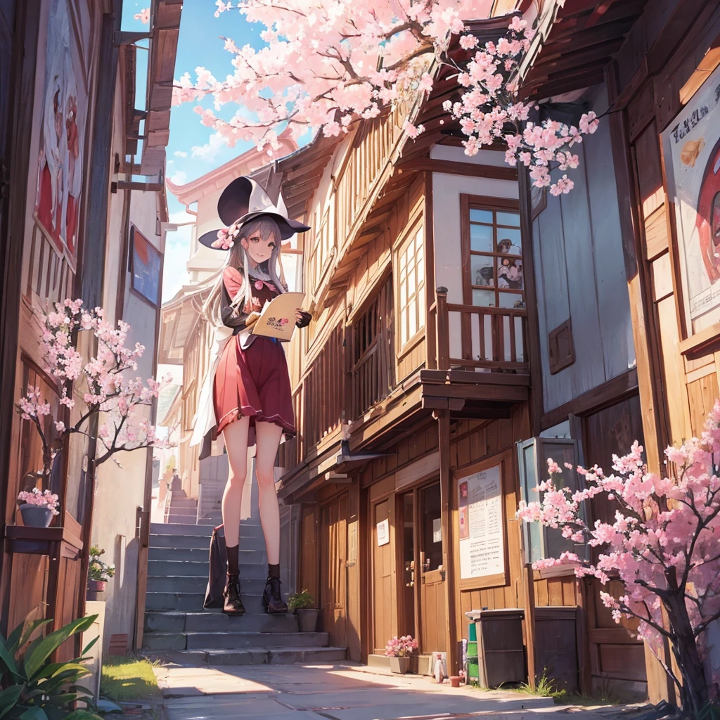 witch（Art room　Painting on canvas（cherry blossoms　　Sculpture）smile　Tower of Babel）Poster