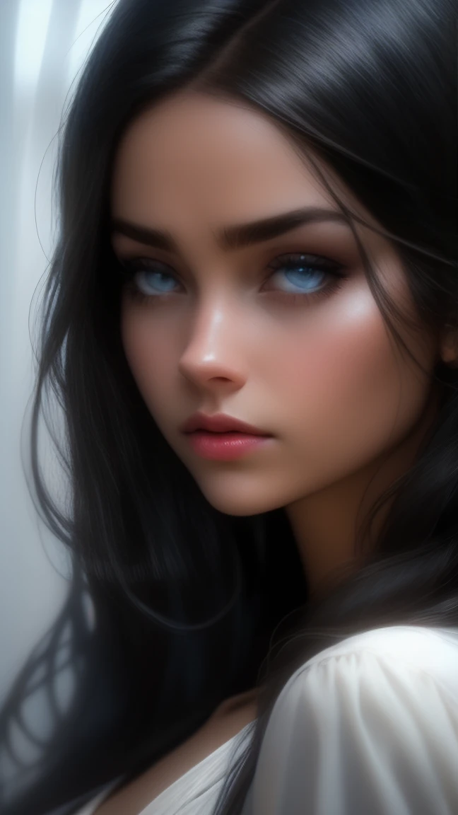 close up of a european woman, black hair, winter waterfall, natural skin texture, very detailed skin texture, tanned skin, 24mm, 4k textures, soft cinematic light, RAW photo, photorealism, photorealistic, intricate, elegant, highly detailed, sharp focus, ((((cinematic look)))), soothing tones, insane details, intricate details, hyperdetailed, low contrast, soft cinematic light, dim colors, exposure blend, hdr, faded, full_body