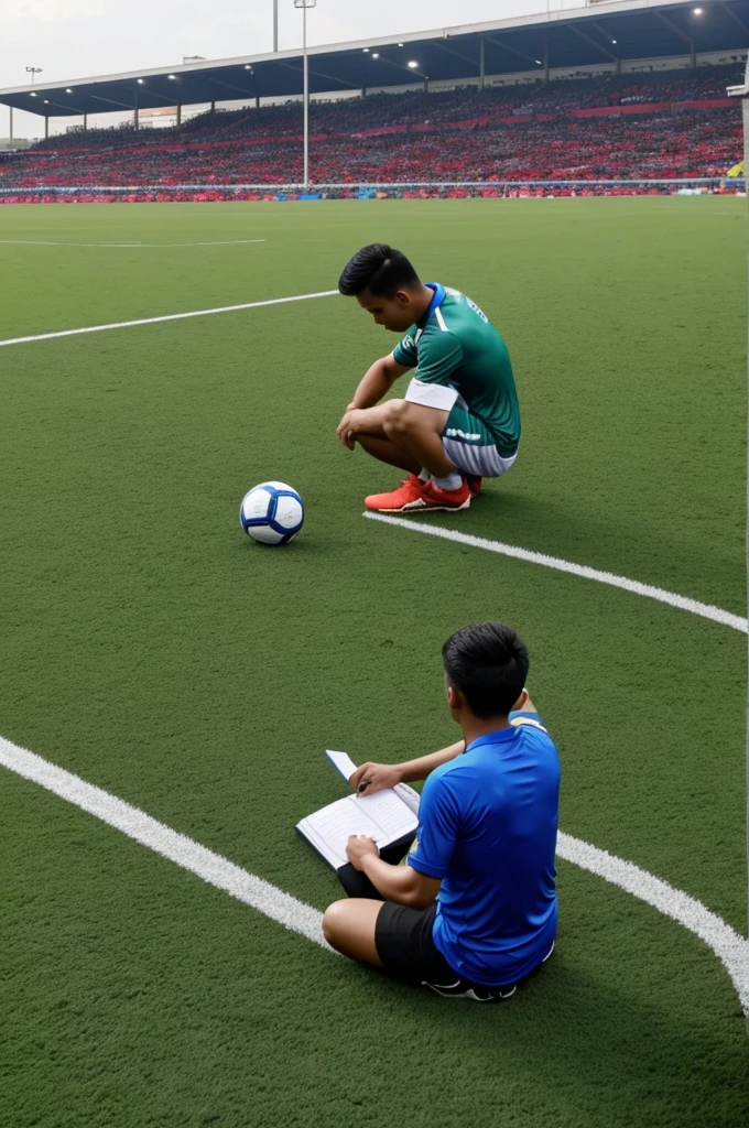 Sedang cek sond sistem di lapangan