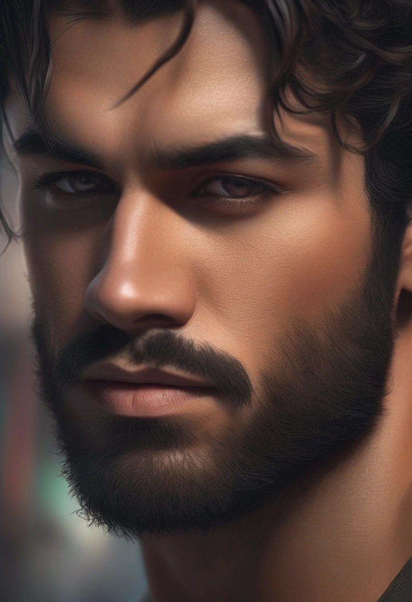 ~*~Breathtaking~*~ Cinematic realistic close-up shot in a movie scene, vibrant and highly detailed cores presented in cinemascope, creating a moody atmosphere. head close-up, front camera, handsome man, ritualistic (neck tattoo: 1.3), (incredibly detailed: 1.5), ((Alone)), Illustrated, hand-drawn, full-color movie poster of a masculine man, 28 years old, ruddy skin, stocky physique, soft belly, slightly chubby, deep brown eyes, wide bulbous nose, full lips, black hair, curly hair, eyebrows thick and bushy, extremely hairy ?????, stomach and arms, lots of body hair, hard shadows, graphite shading, stencil markings, airbrushed acrylic paint, masterpiece,muscular man, in ?????????, ((full body: 1.7)), (short black hair: 1.1), (muscular), by Jeremy Mann, by Sandra Chevier, by maciej kuciara, smoke and shadow, night, Sharp, ((Perfect body)), realistic, real shadow, 3d, ((full body)), ((dark and gloomy universe)), (by Michelangelo), glamorous photo of man (close up: 1.5), 1 man, chubby man with ????? and arm tattoos, fantasy male portrait, beautiful realistic full body part, tattooed man, shirtless :: high detail, blessed waters wlop style, ma demon fit, hyperrealistic rendering, photorealistic art style, hyperrealistic 3D rendering, detailed full body part, man artstation aesthetic, realistic face and body, masterpiece, award -winning photography, handsome male, boy, light beard, red brown hair, green eyes, short hair, masculine facial features. confident, background with neon, utopian city, Surrealism, Minimalism, cinematic style, drop shadow, film grain, 1080P, anatomically correct, photographed by famous photographer in CANON 5D MARK, detailed skin with all raw details - ar 4:6 --q 2 - -s 750 --v 58k, 4k, by the sea in complete darkness and appears alone. , (ruined: 1.5), (best quality: 1.5), (masterpiece: 1.5), (best quality, 4k, 8k, high resolution, masterpiece: 1, 2), ultra detailed , (realistic, photorealistic, photorealistic: 1.37) , colorful, brushstrokes, sculp