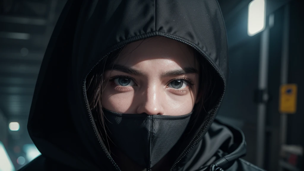 Image of a guy with a mask and hood, hacker ciberpunk, hacker, cibernegro, anonymous, cyber style, anonymous mask, papel de parede 4k, papel de parede 4k, cyber wear, cyber background, fvckrender, anonymous como um carro, tem estilo cyberpunk, viseira escura cobrindo o rosto, hq 4k papel de parede, O jeito cyberpunk, usando um capuz escuro, COR CLARA