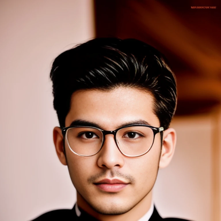 There was a man wearing glasses and a bow tie., high quality vertical, Very handsome, very realistic, Headshot profile picture, Long, wavy black hair and glasses., Profile picture, Zigor Samaniego Style, Rafael Pernaz, Avatar, man with glasses, Mohamed Shahin, รูปProfile pictureรูปภาพแนวตั้ง, professional profile picture, Wear black rimmed glasses, with glasses