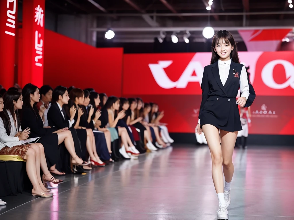 An extremely beautiful Japanese high school girl race queen who highlights her beautiful legs、Photographed walking down the runway at Wacoal's new underwear fashion show、She is an eternal idol who combines a clean look with modern charm.。 She creates such beauty。 She feels her own warmth。 She creates a warm atmosphere。 We create beauty。 That's what I want to say。 In her full body photo、The figure features porcelain-like skin and golden hair that radiates a soft glow.。 This is probably、It captured the essence of her timeless charm.、This is the best shot ever.。 Each straight line and curve is carefully expressed.、Breathtakingly beautiful with impeccable detail。 This piece perfectly captures her timeless beauty.。 Divine Proportions、Sharp focus、Full-body photo taken by Kishin Shinoyama、high quality、High resolution、More details