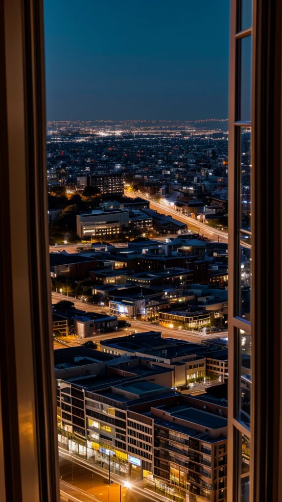 Window Night view Outside it's raining