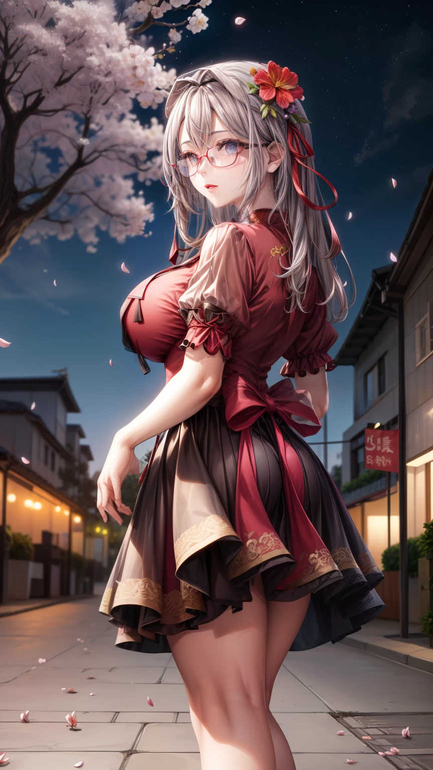 Alisa Kujou,
(day:1.7), 1 girl standing at attention, 20 years,hembra joven,hermoso Finger, hermoso long legs ,hermoso body ,hermoso Nose ,hermoso character design, ojos perfectos, perfect rostro,
Chinese idol girl mujer madura Cabello rubio ondulado con flequillo. (Labios rojos brillantes) super big tits regordete rechoncho super large rear ((gafas sin montura)) ojos grandes Sakurafubuki ((Gorgeous super shiny purple long cheongsam)) ((Botas hasta las rodillas)) liguero 8K Fotorrealista ((cherry tree in full bloom)) (A lot of falling cherry petals) ((Amanecer al amanecer)) ((sit upright vista trasera)) ((Date la vuelta y haz contacto visual.)) Representado desde arriba vista trasera
, bajo el arte oficial del trasero, Fondo de pantalla CG unity 8k extremadamente detallado, Perfect lighting,vistoso, Brillante_frente_rostro_Lightinasterpiece:1.0),(mejor_calidad:1.0), ultra high resolution,4k,ultra detallado,
Photography, 8k, hdr, high resolution, absurdos:1.2, codas portra 400, film grain, fondo borroso, bokeh:1.2, Destello de lente, (vibrante_color:1.2)
, (hermoso_rostro:1.5),(angosto_cintura), (hermoso,Enorme_senos:1.3)