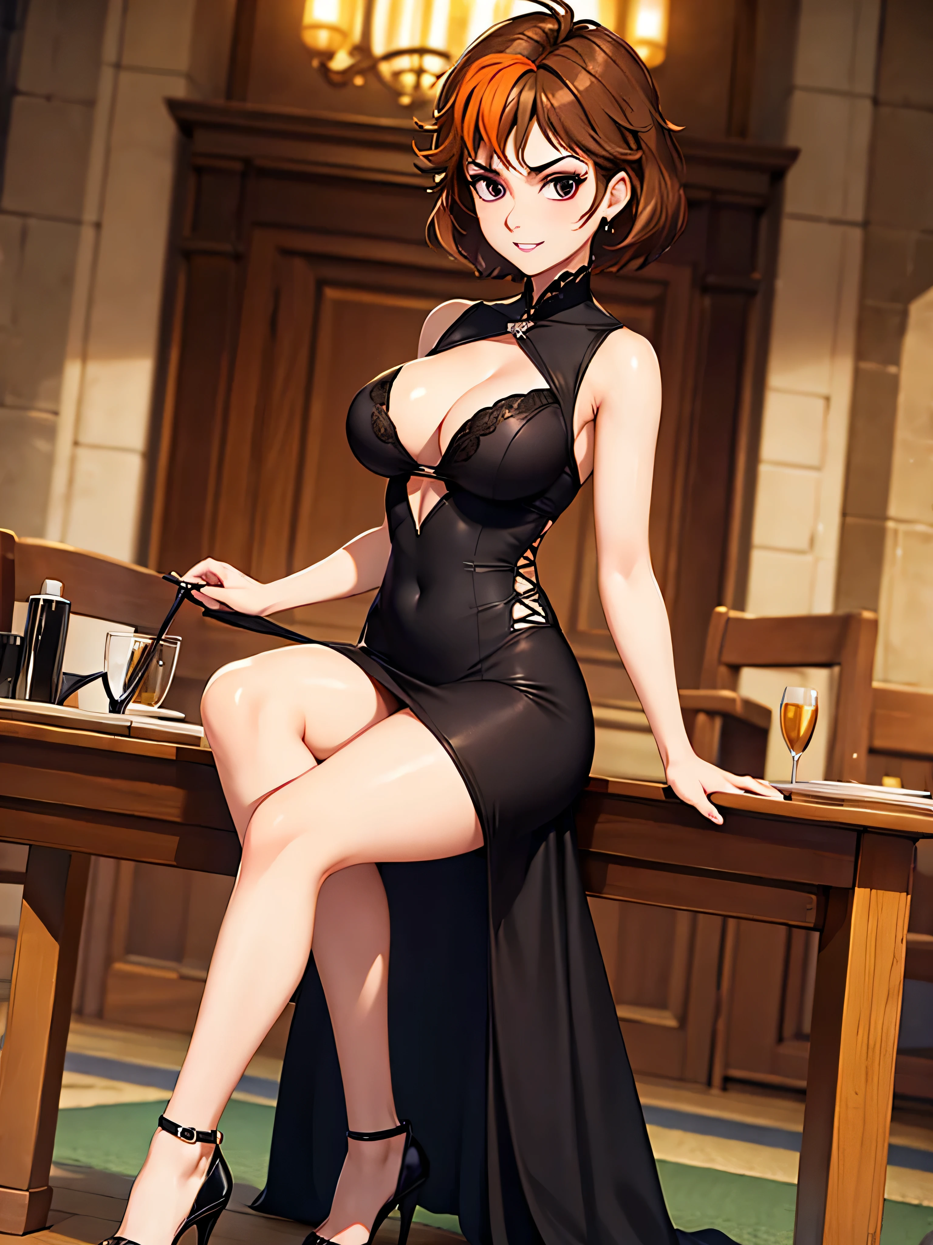 merula, full body, thighs, high heels, solo, medium tits, sexy tight dress