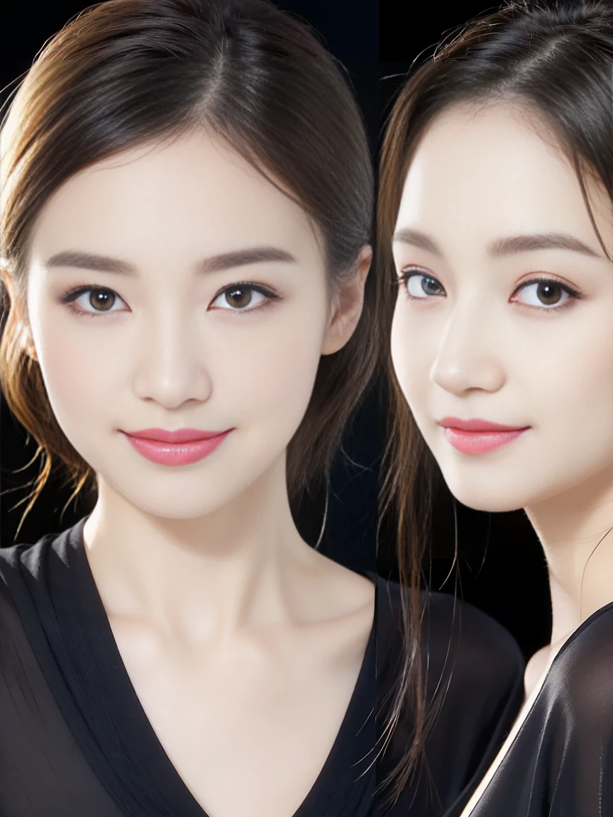 (highest quality、Tabletop、8k、Best image quality、Award-winning works)、One beautiful woman、Beautiful and elegant long hair、Beautiful black hair、(alone:1.1)、(The perfect black V-neck short-sleeve knit:1.4)、(The simplest black background:1.4)、とてもBig Breasts、Accentuate your body lines、Beautiful and exquisite、look at me、(Perfect Makeup:1.1)、Bright lipstick、Ultra-high definition beauty face、Ultra HD Hair、Ultra HD Shining Eyes、Ultra High Resolution Perfect Teeth、Super high quality glossy lip、Accurate anatomy、Very beautiful skin、Glowing skin in ultra-high resolution、An elegant upright posture when viewed from the front、(very bright and vivid:1.3)、(Slender body:1.2)、(Cleavage:1.2)、(Big Breasts:1.1)、Shiny, Bright lipstick、(Face close-up:1.2)、(58-year-old:1.4)、(Wrinkled adult face:1.5)、Randomly oriented body、(West Shot)、