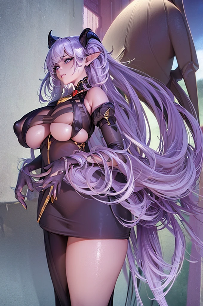 ((Highest resolution)), ((((16k, 3d art)))), light source, dynamic lighting, color depth, image depth, depth of field, extremely vivid colors, ((extremely detailed)), ((perfect face)), anatomically correct, textured skin, (((extremely detailed face, extremely detailed eyes))), anime, (((big tits))), long hair, very big thigh, ((purple hair)), (purple eyes, vertical pupils, very big lips), pointy ears, big black horns, (((iper detailed body)), (((messy hair)))), ((waifu extremely detailed anime art)), nsfw, ((curvy body, curvy hips)), succubus
