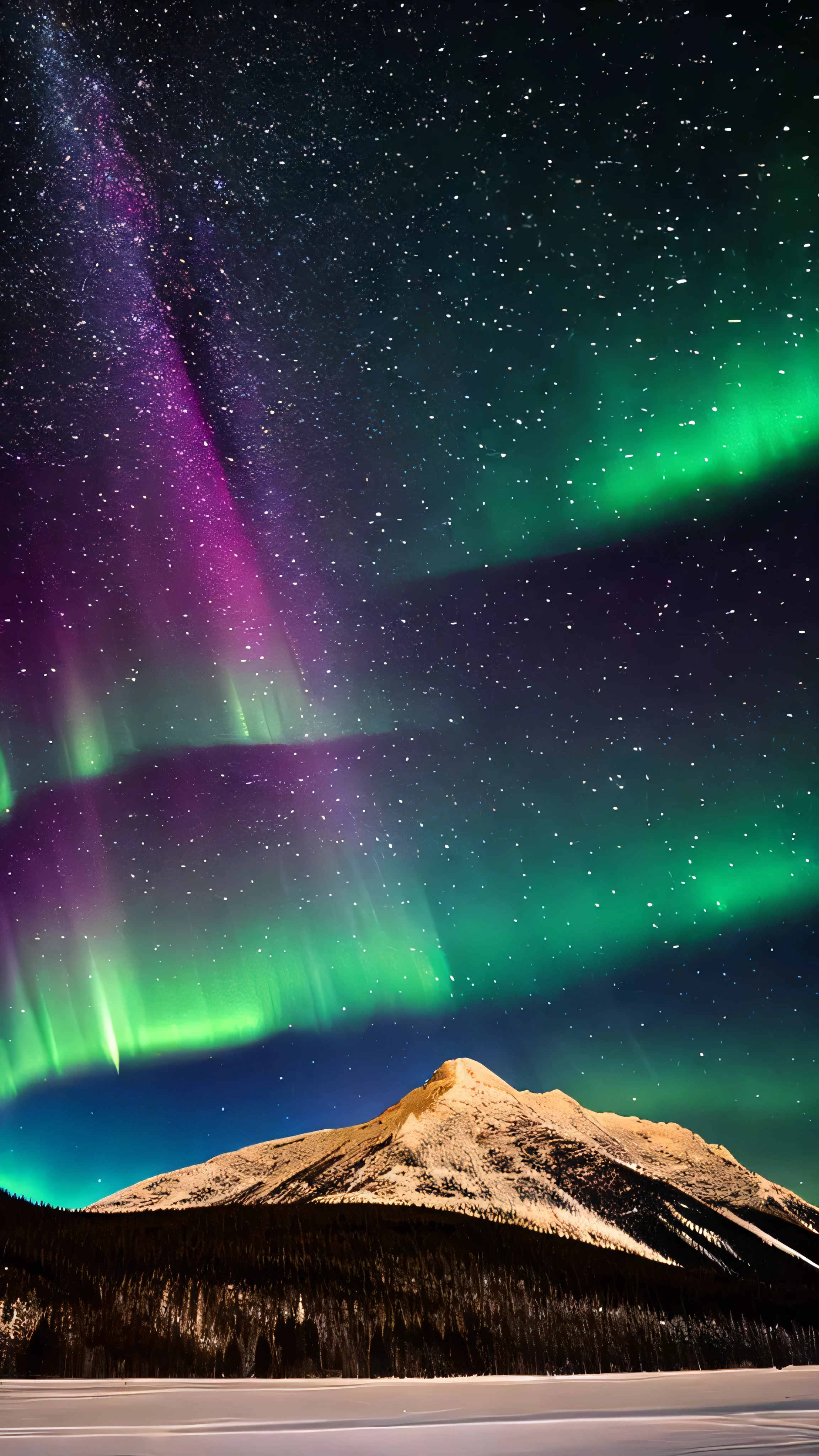 Aurora borealis starry sky