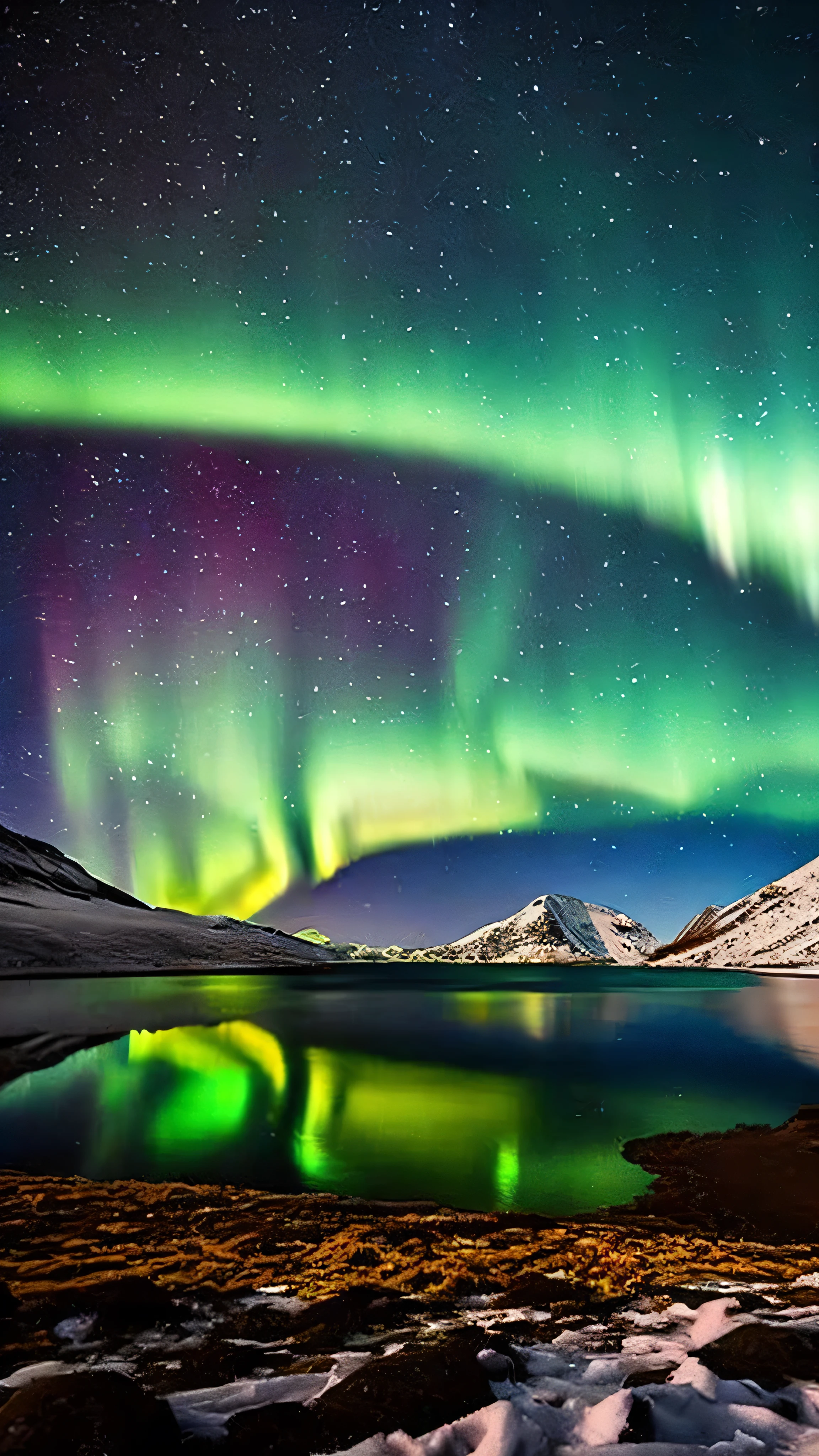 Aurora borealis starry sky