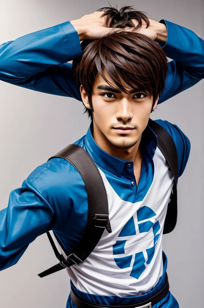 Un personaje de anime hombre con cara de enojo